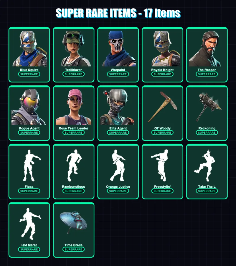 [PC/PSN] | Blue Squire | Trailblazer | Warpaint | Royale Knight | The Reaper | 71 skin | 69 pickaxe | 76 emote | 70 glider | Lv1103