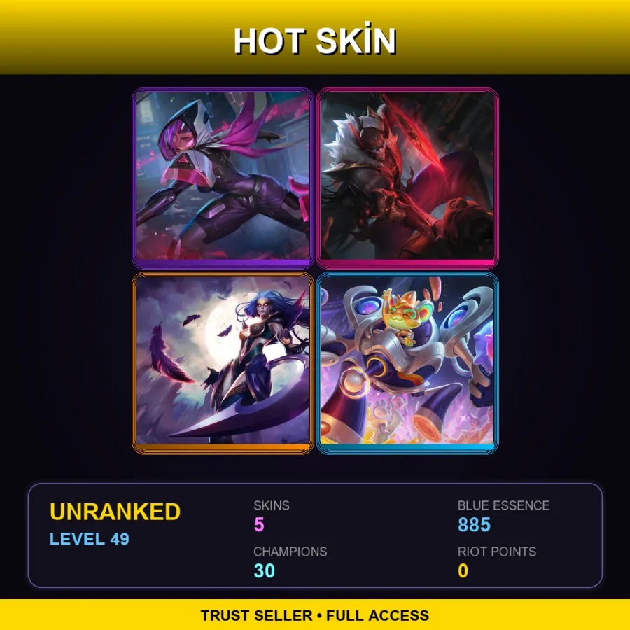 LAN | Lv49 | Unranked | 5 Skin | 30 Champ