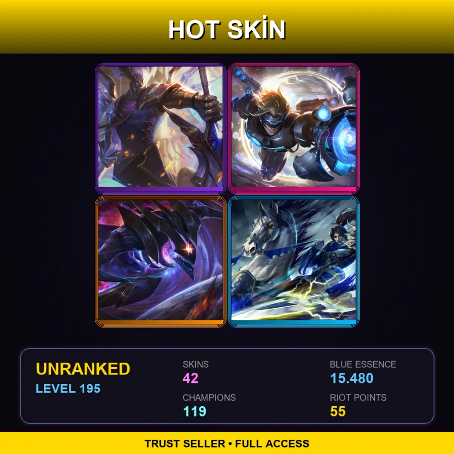 TR | Lv195 | Unranked | 42 Skin | 119 Champ with Thresh