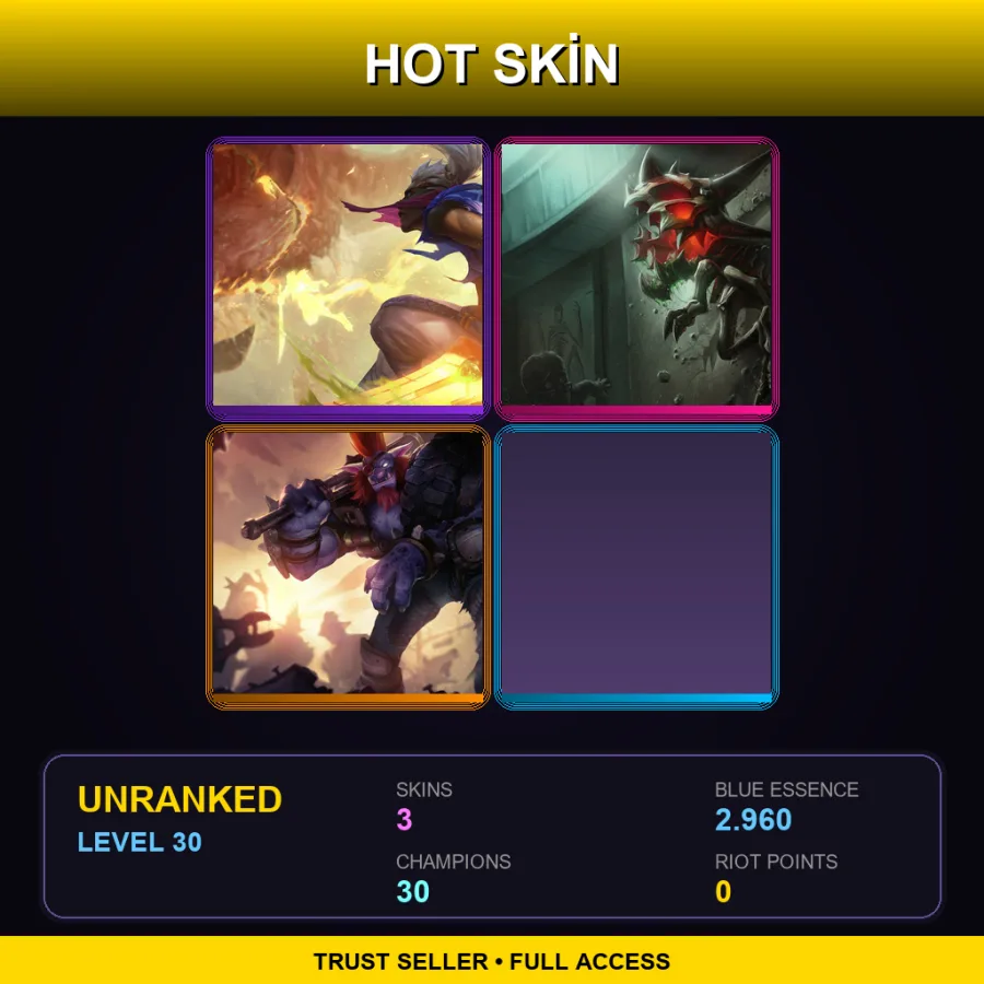 LAS | Lv30 | Unranked | 3 Skin | 30 Champ