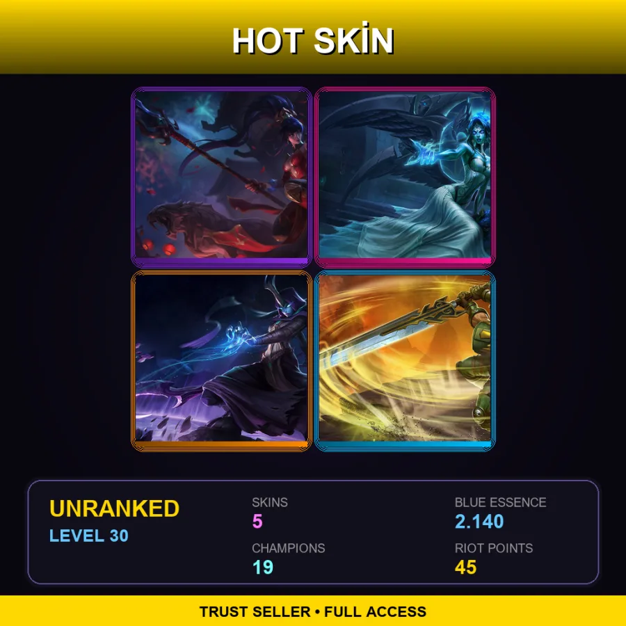 LAS | Lv30 | Unranked | 5 Skin | 19 Champ