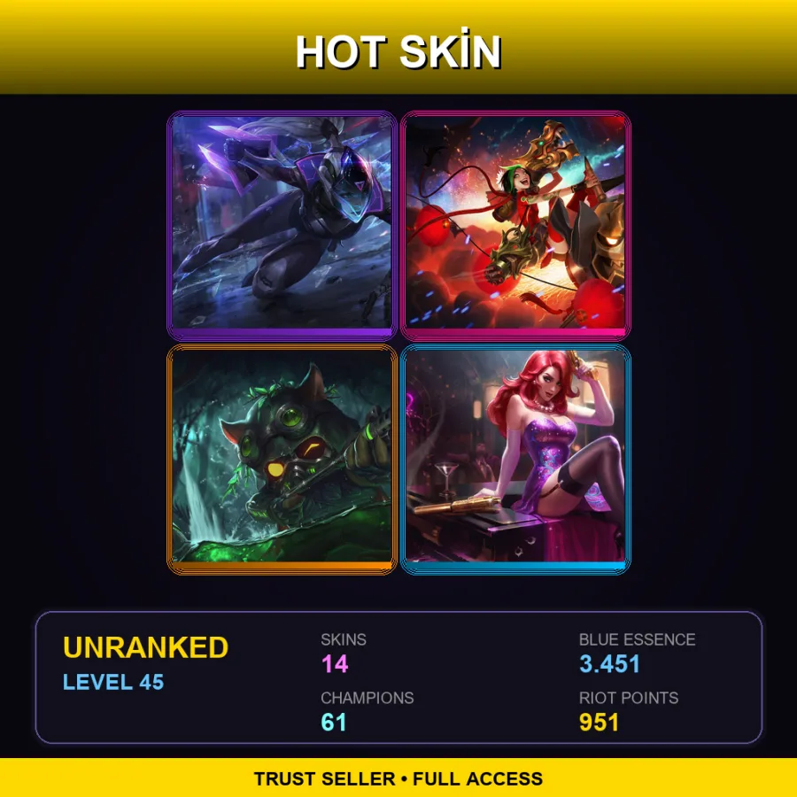 EUNE | Lv45 | Unranked | 14 Skin | 61 Champ