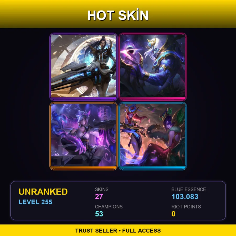 LAS | Lv255 | Unranked | 27 Skin | 53 Champ