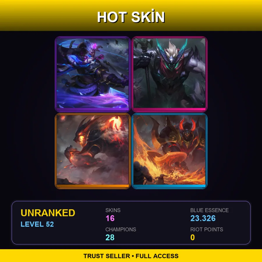 LAN | Lv52 | Unranked | 16 Skin | 28 Champ — Infernal Mordekaiser