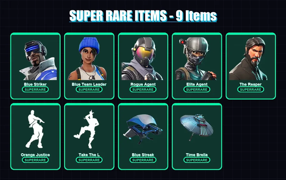 [PS4/PS5/XBOX/PC] | Blue Striker | Blue Team Leader | Rogue Agent | Elite Agent | The Reaper | 19 skin | 17 pickaxe | 24 emote | 24 glider | Lv328 — main preview
