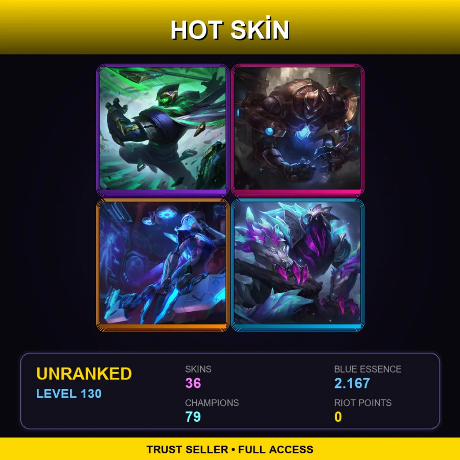 LAN | Lv130 | Unranked | 36 Skin | 79 Champ — Toy Soldier Gangplank