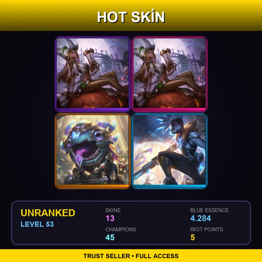 LAS | Lv53 | Unranked | 13 Skin | 45 Champ — Knockout Lee Sin