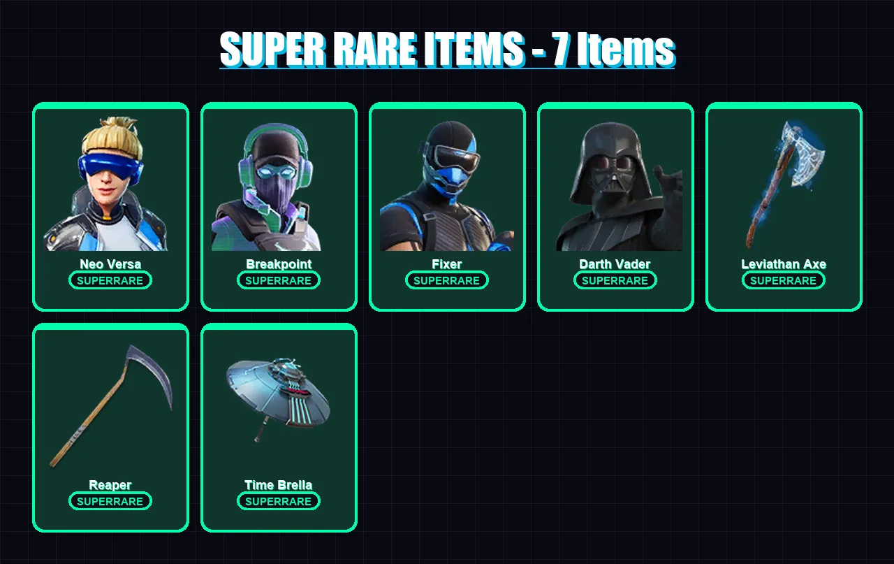[PS4/PS5/XBOX/PC] | Neo Versa | Breakpoint | Fixer | Darth Vader | Molten Battle Hound | 208 skin | 197 pickaxe | 147 emote | 161 glider | Lv2812