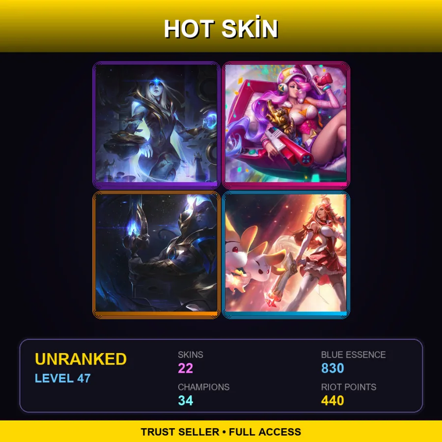 EUW | Cosmic Queen Ashe | Arcade Miss Fortune | Cosmic Defender Xin Zhao | Star Guardian Miss Fortune | 22 Skin | 34 Champ | Lv47