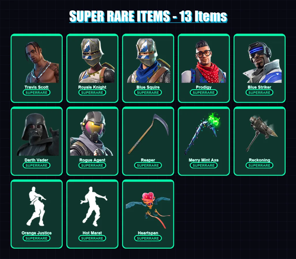 [PS4/PS5/XBOX/PC] | Travis Scott | Royale Knight | Blue Squire | Prodigy | Blue Striker | 149 skin | 142 pickaxe | 119 emote | 123 glider | Lv2282 — Fortnite account