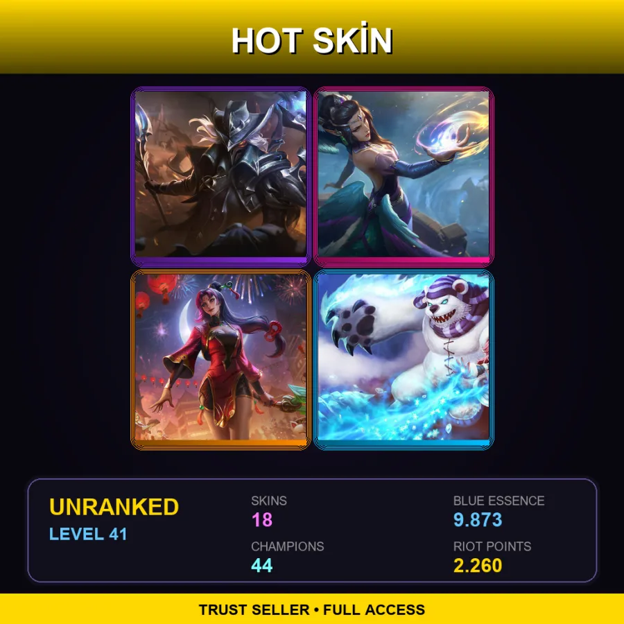 BR | Lv41 | Unranked | 18 Skin | 44 Champ — LoL account