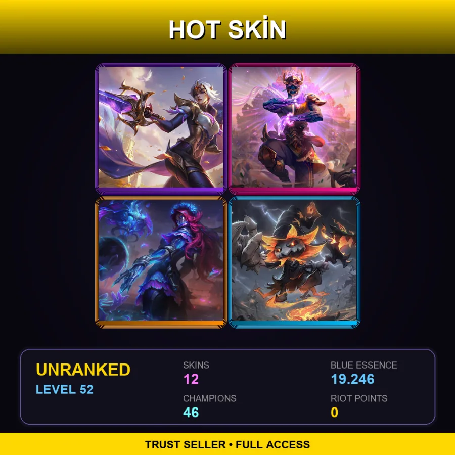 EUW | Lv52 | Unranked | 12 Skin | 46 Champ