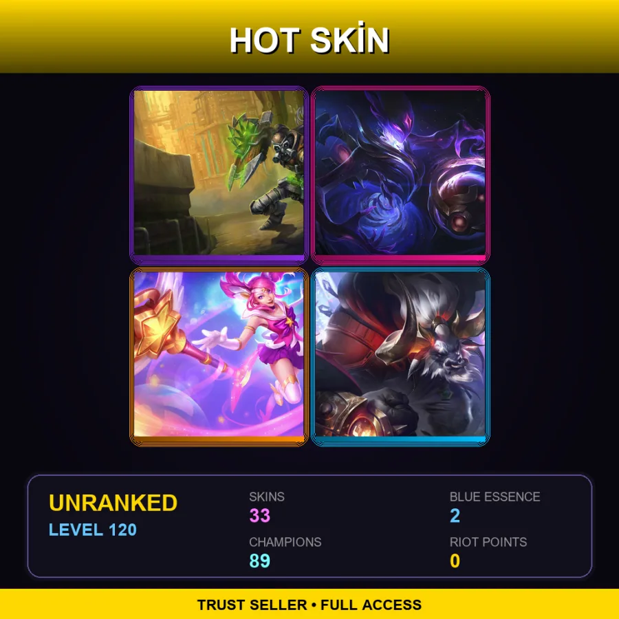 EUNE | Lv120 | Unranked | 33 Skin | 89 Champ — Mercenary Katarina