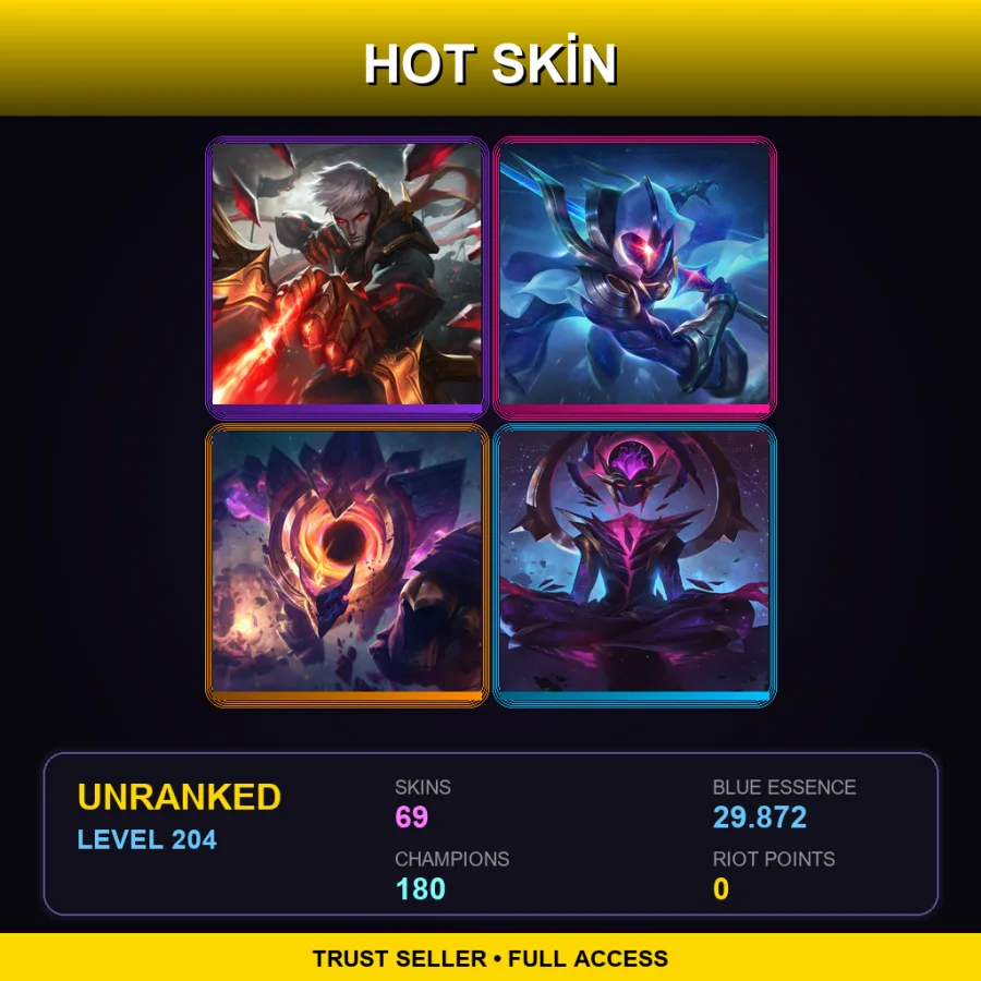 BR | Lv204 | Unranked | 69 Skin | 180 Champ