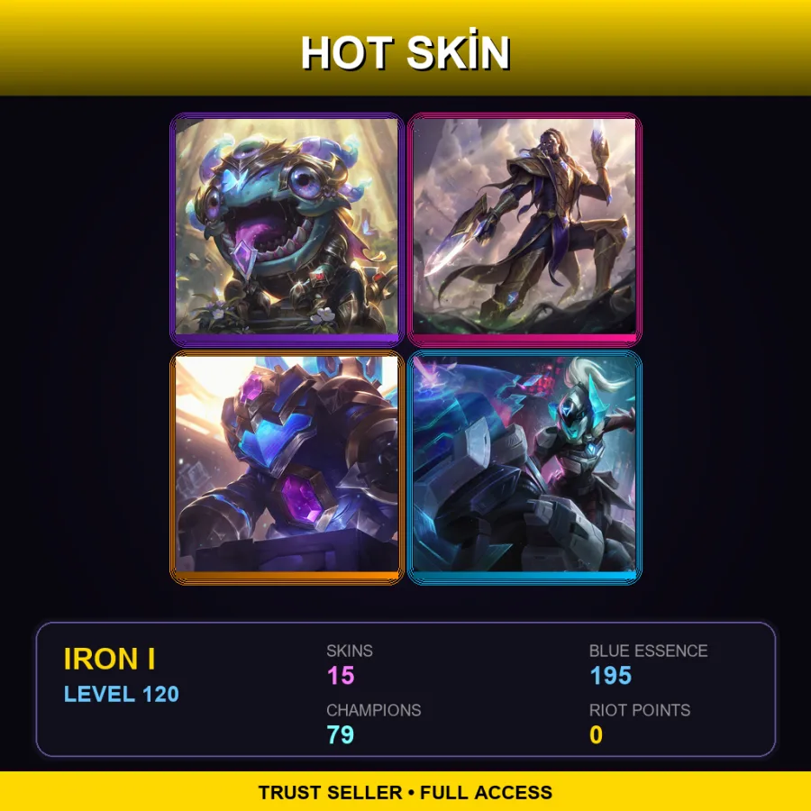 LAS | Victorious Kog'Maw | Victorious Lucian | Hextech Rammus | PROJECT: Sejuani | 15 Skin | 79 Champ | Iron I | Lv120