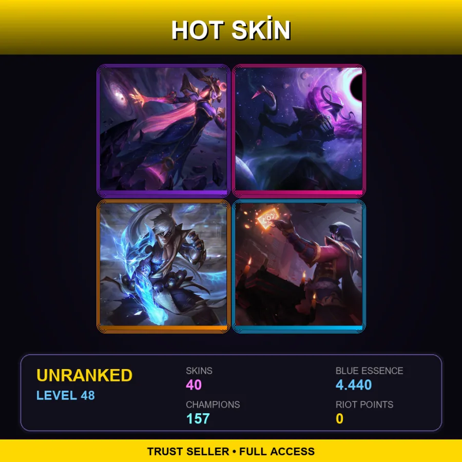 SG | Lv48 | Unranked | 40 Skin | 157 Champ — Bladecraft Orianna