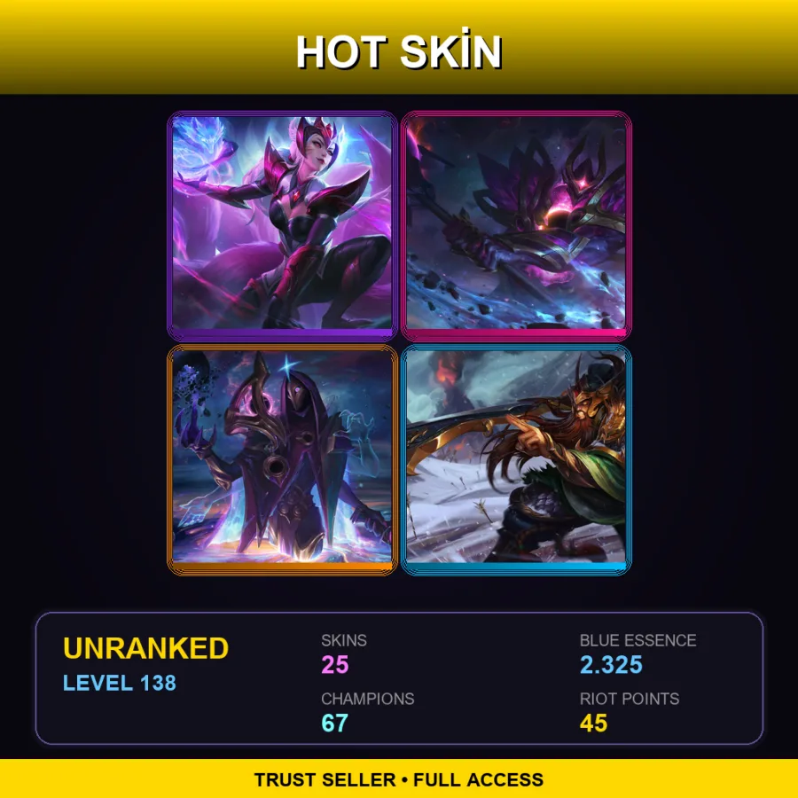 ME | Lv138 | Unranked | 25 Skin | 67 Champ — Soul Fighter Shaco