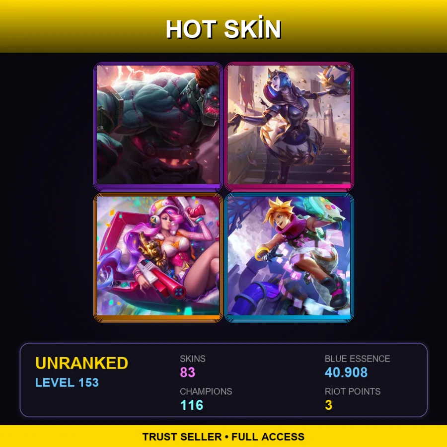 SG | Lv153 | Unranked | 83 Skin | 116 Champ