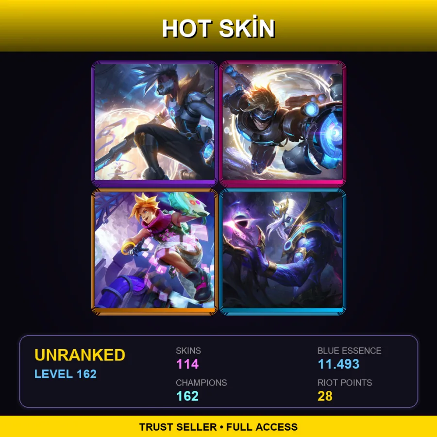 TW | Lv162 | Unranked | 114 Skin | 162 Champ — Unranked / Smurf League of Legends