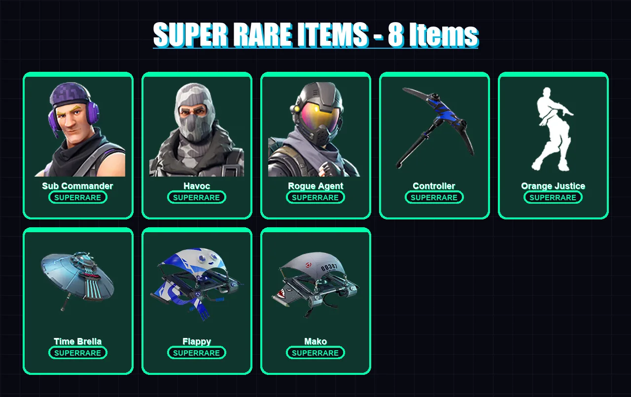 [PC/XBOX] | Sub Commander | Havoc | Rogue Agent | Enforcer | Omega | 25 skin | 31 pickaxe | 44 emote | 44 glider | Lv617