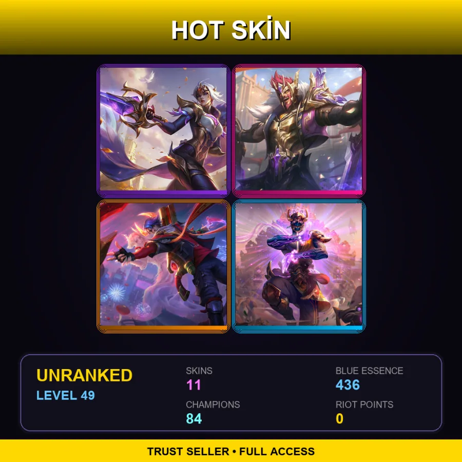 EUW | Lv49 | Unranked | 11 Skin | 84 Champ — LoL account