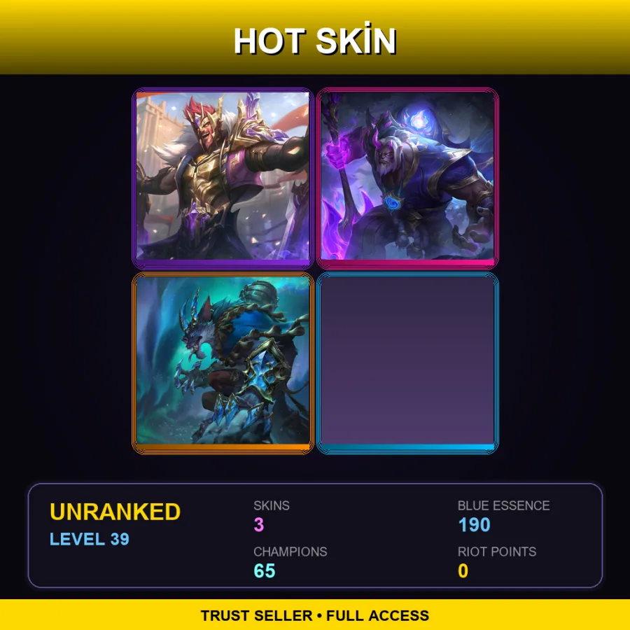 TR | Lv39 | Unranked | 3 Skin | 65 Champ