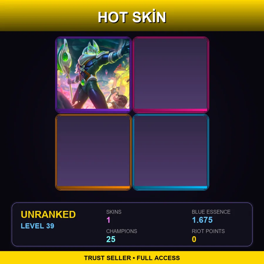 LAN | Lv39 | Unranked | 1 Skin | 25 Champ