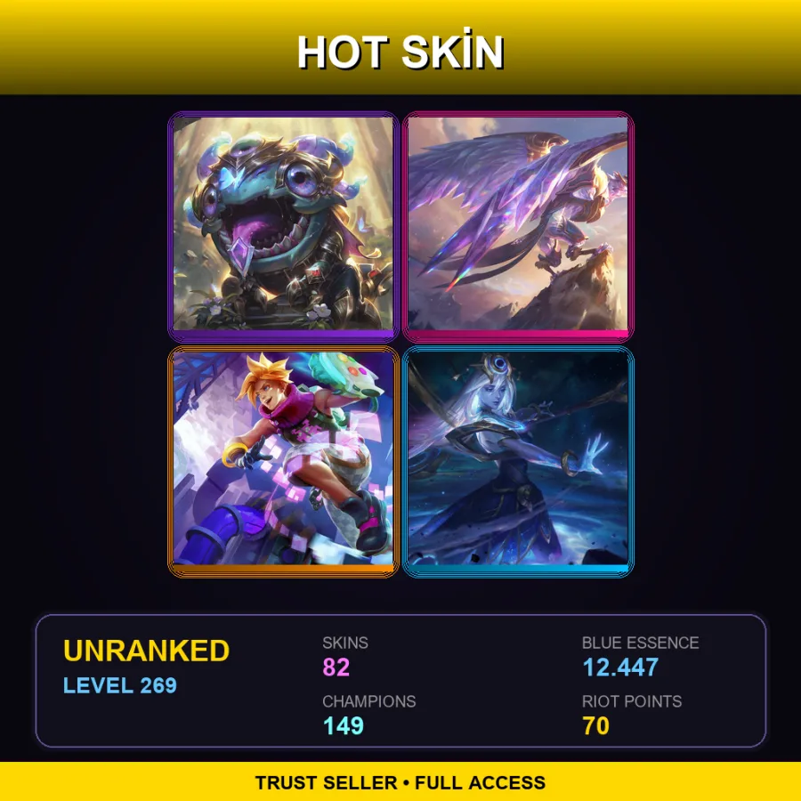 ME | Lv269 | Unranked | 82 Skin | 149 Champ — Unranked / Smurf League of Legends