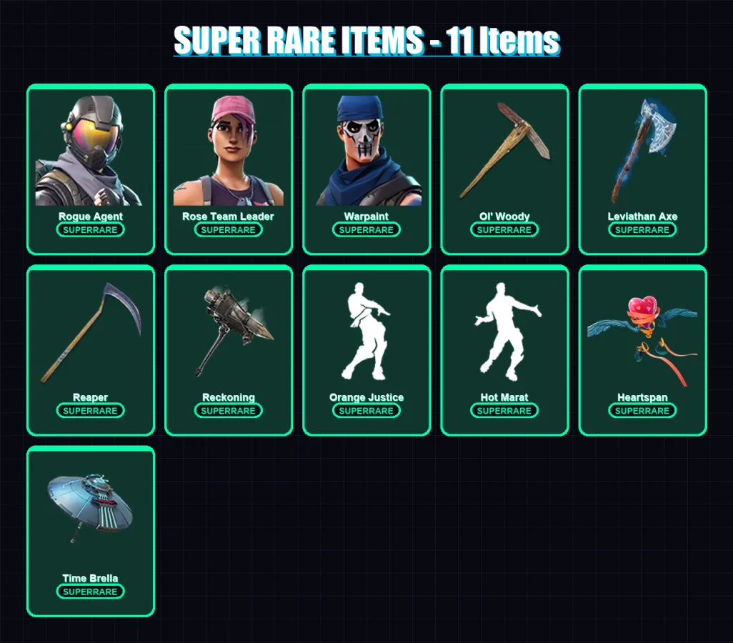 [PC/XBOX/PSN] | Rogue Agent | Rose Team Leader | Warpaint | The Ice King | Calamity | 92 skin | 94 pickaxe | 100 emote | 93 glider | Lv1412 — Fortnite account