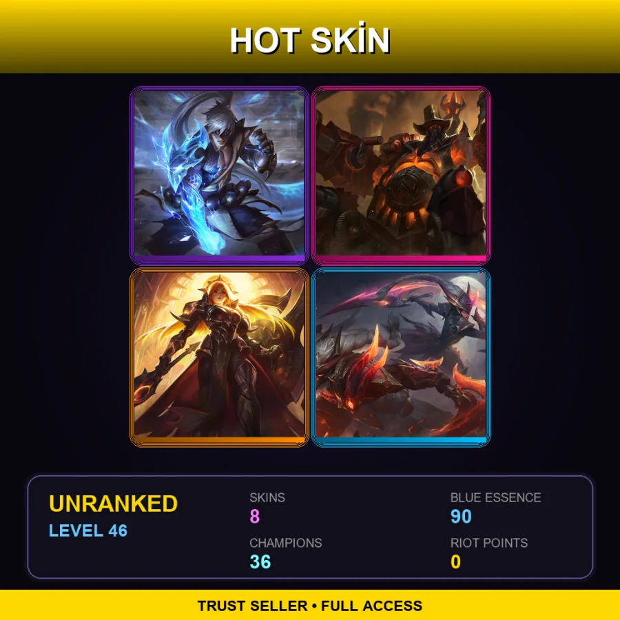 EUW | Lv46 | Unranked | 8 Skin | 36 Champ