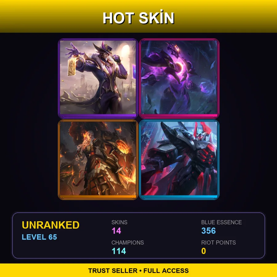 VN | Lv65 | Unranked | 14 Skin | 114 Champ — High Noon Leona