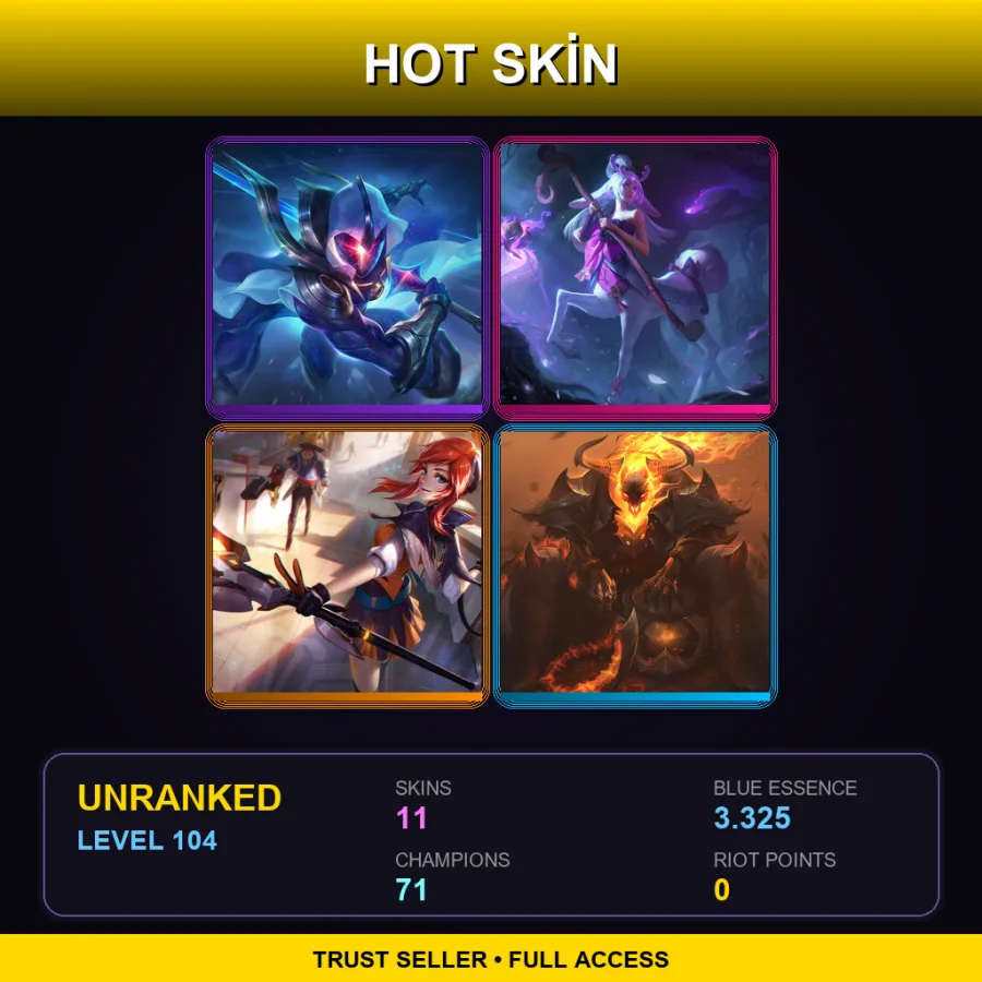 EUNE | Lv104 | Unranked | 11 Skin | 71 Champ — Unranked / Smurf League of Legends
