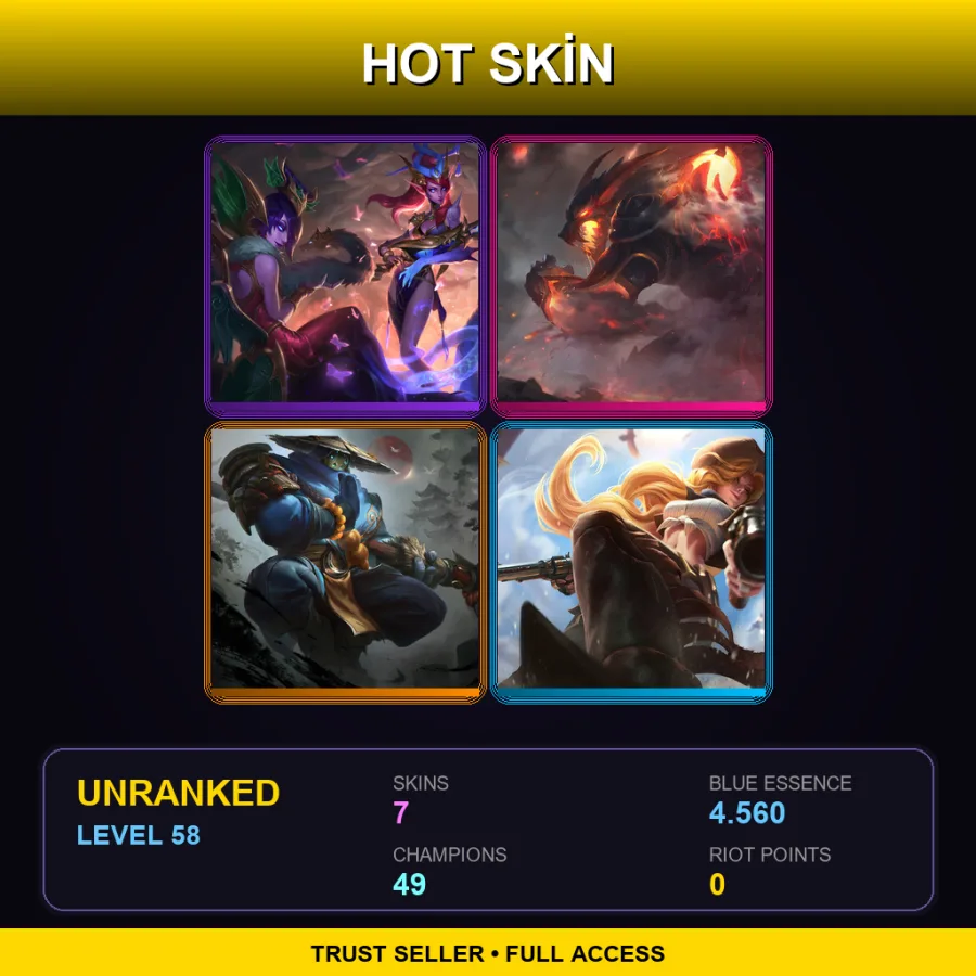 LAN | Lv58 | Unranked | 7 Skin | 49 Champ