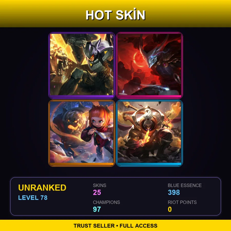 EUNE | Lv78 | Unranked | 25 Skin | 97 Champ — Firecracker Teemo
