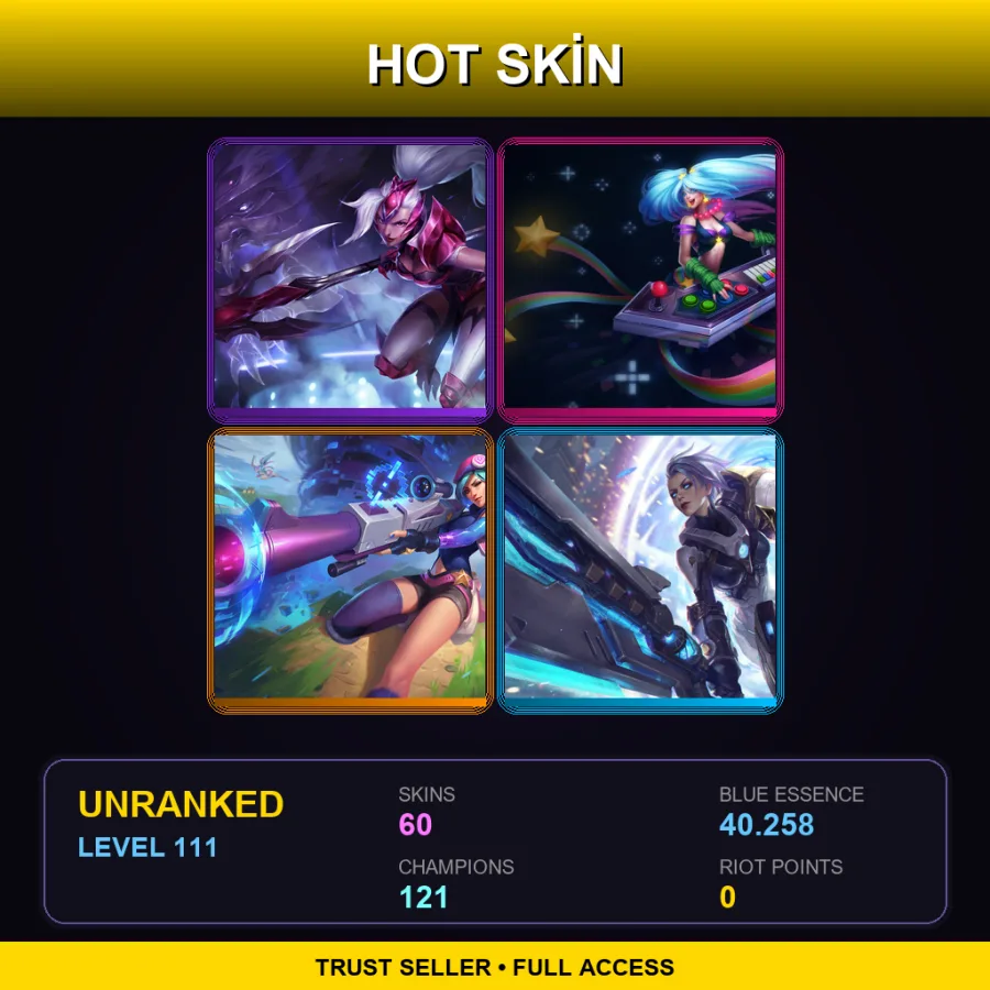 VN | Lv111 | Unranked | 60 Skin | 121 Champ