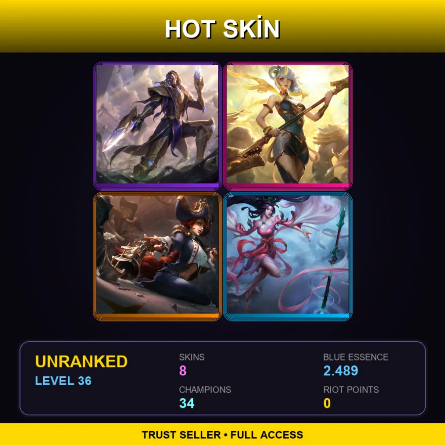 LAS | Lv36 | Unranked | 8 Skin | 34 Champ