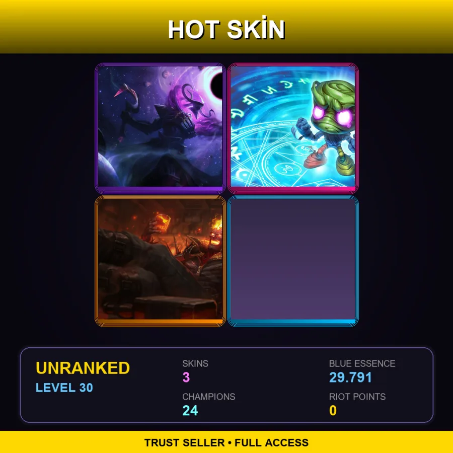LAN | Lv30 | Unranked | 3 Skin | 24 Champ