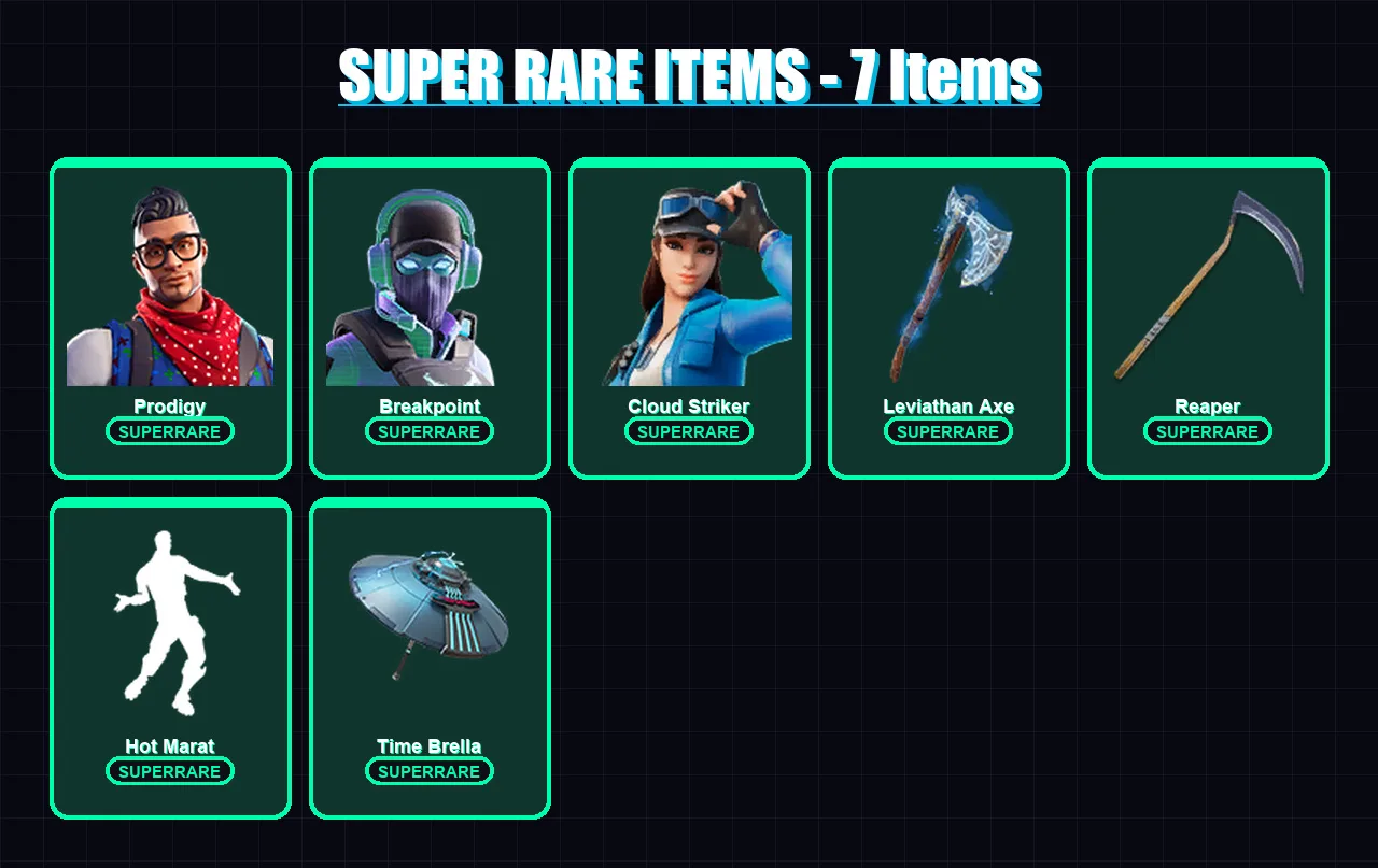 [PC/XBOX] | Prodigy | Breakpoint | Cloud Striker | Mandalorian | Fade | 207 skin | 242 pickaxe | 196 emote | 183 glider | Lv3099