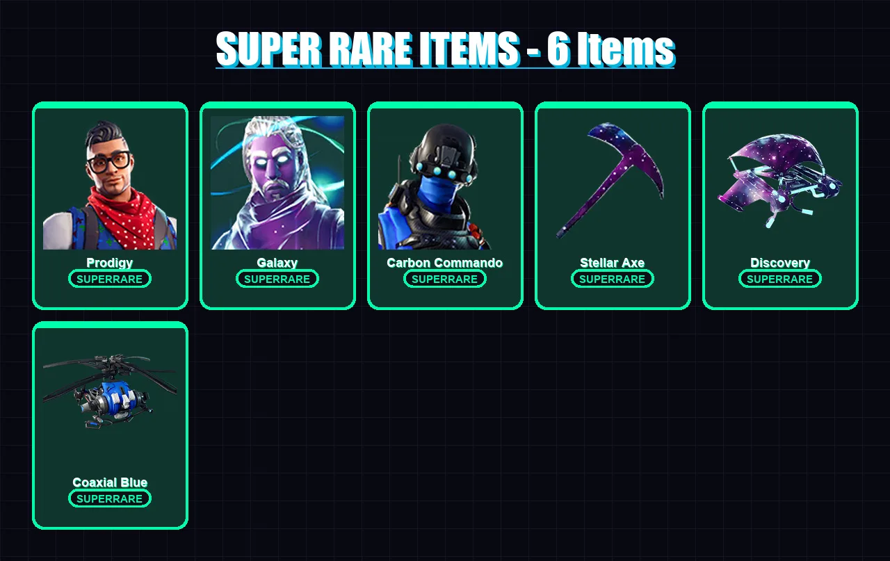 [PS4/PS5/XBOX/PC] | Prodigy | Galaxy | Carbon Commando | Ruin | Zenith | 39 skin | 48 pickaxe | 53 emote | 46 glider | Lv700