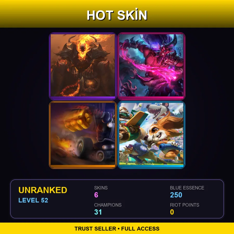 EUW | Lv52 | Unranked | 6 Skin | 31 Champ — Heartache Amumu
