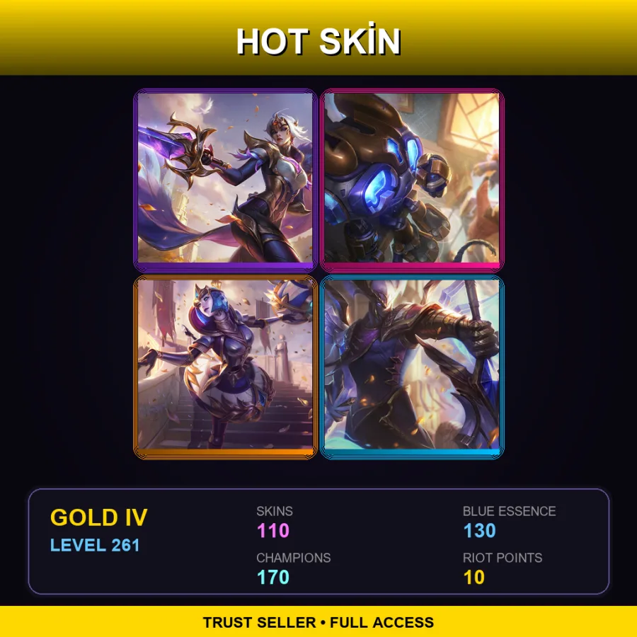 LAN | Lv261 | Gold IV | 110 Skin | 170 Champ