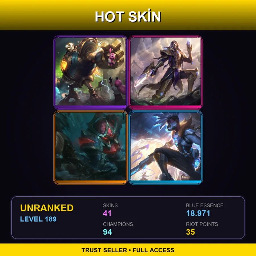 TR | Lv189 | Unranked | 41 Skin | 94 Champ