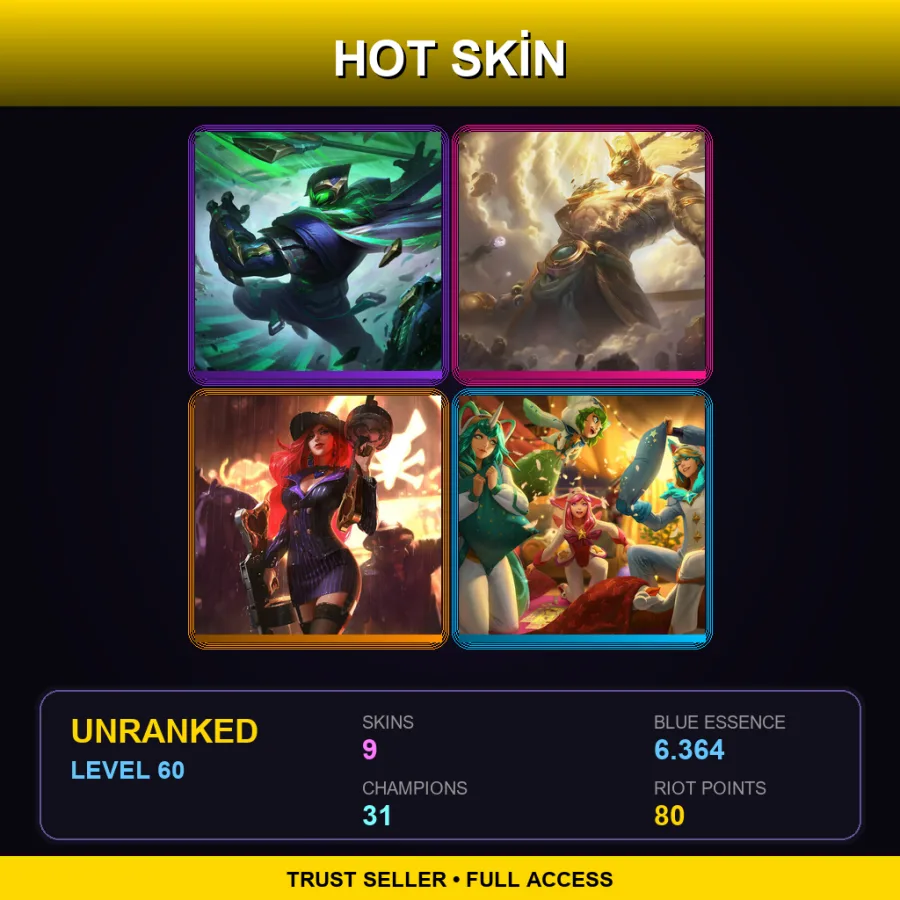 LAS | Lv60 | Unranked | 9 Skin | 31 Champ — Dawnbringer Soraka
