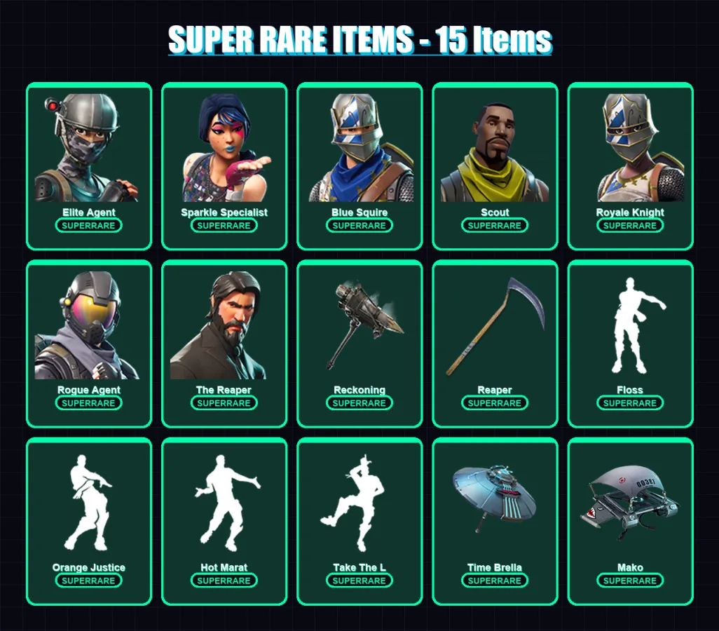 [PC/PSN] | Elite Agent | Sparkle Specialist | Blue Squire | Scout | Royale Knight | 90 skin | 100 pickaxe | 79 emote | 85 glider | Lv1574