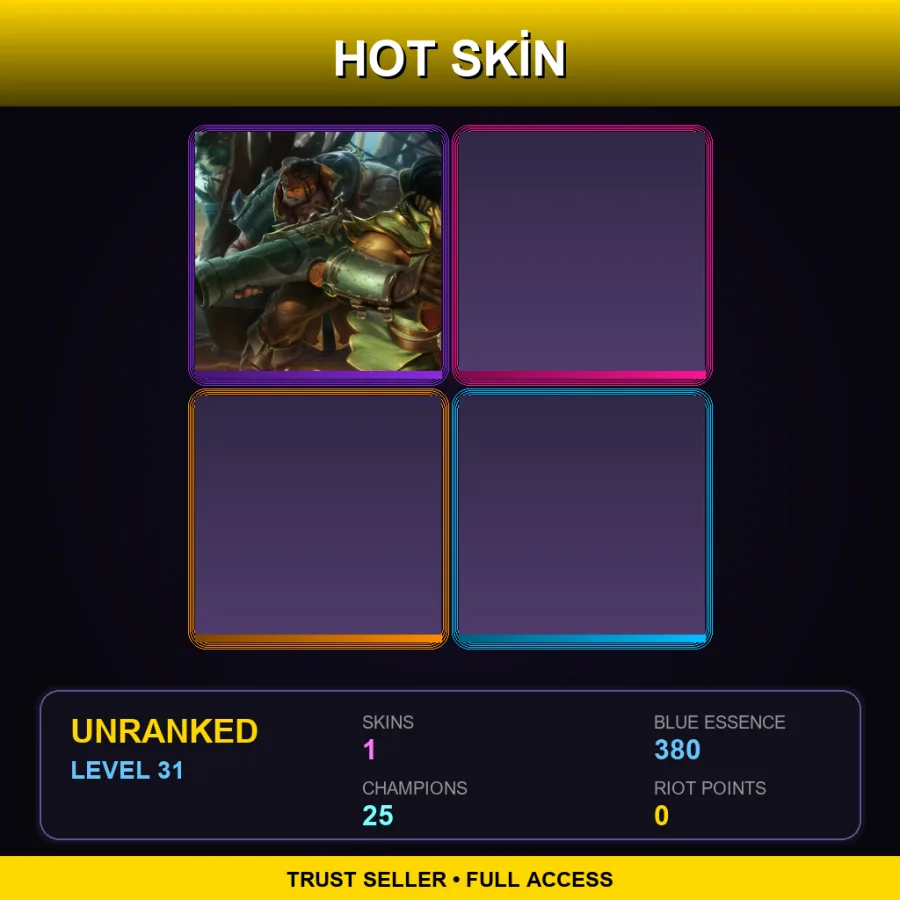 LAN | Lv31 | Unranked | 1 Skin | 25 Champ