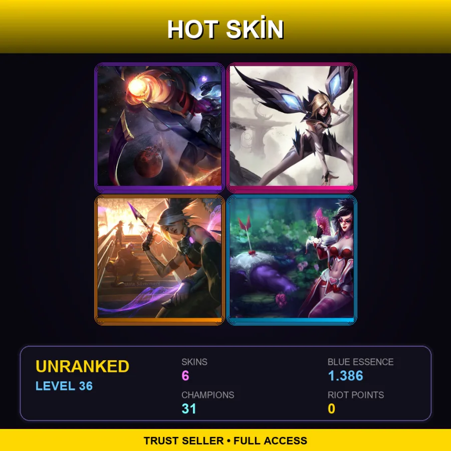 EUNE | Lv36 | Unranked | 6 Skin | 31 Champ
