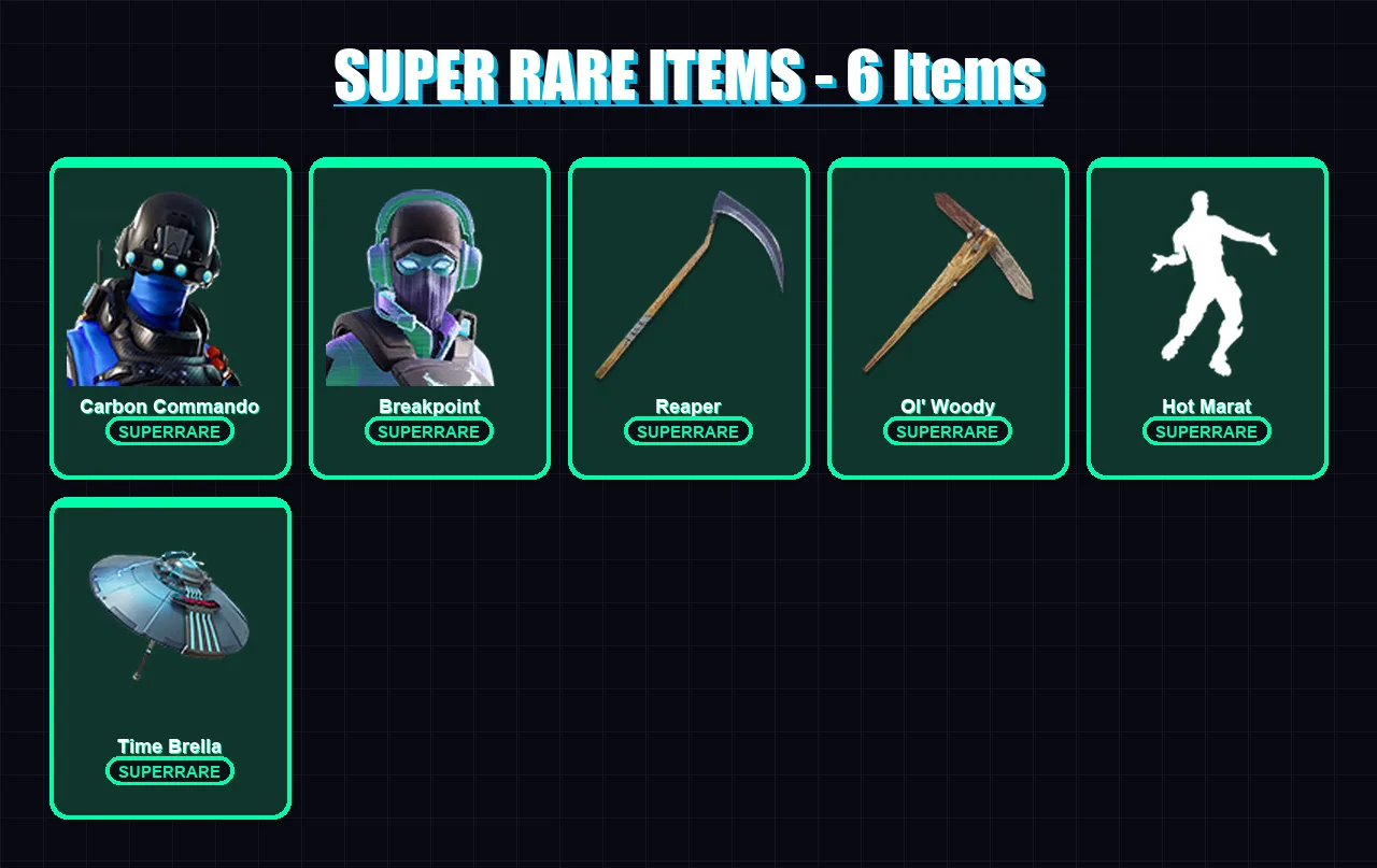[PC/XBOX] | Carbon Commando | Breakpoint | Zenith | Twyn | Ruin | 125 skin | 155 pickaxe | 138 emote | 140 glider | Lv2718 — Fortnite account