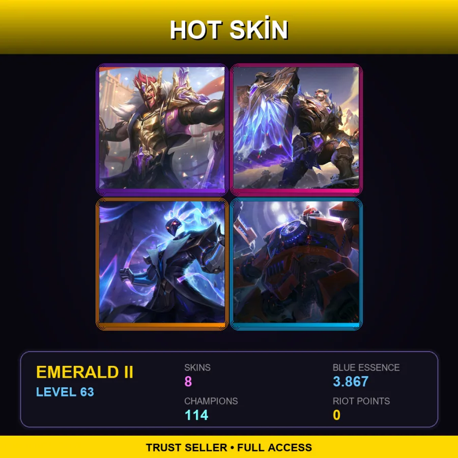 TR | Lv63 | Emerald II | 8 Skin | 114 Champ