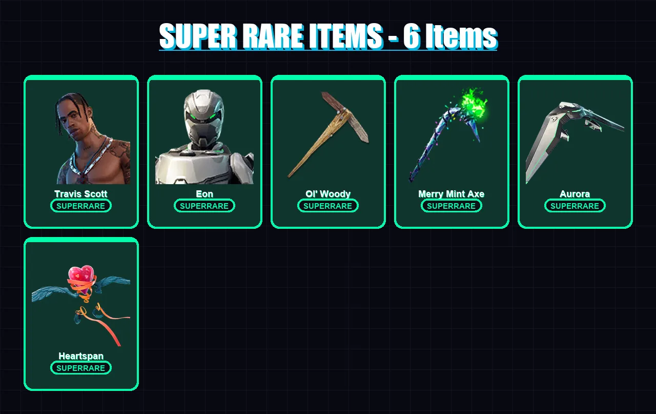 [PC/XBOX/PSN] | Travis Scott | Eon | Fade | Zenith | Menace | 152 skin | 181 pickaxe | 137 emote | 148 glider | Lv2447
