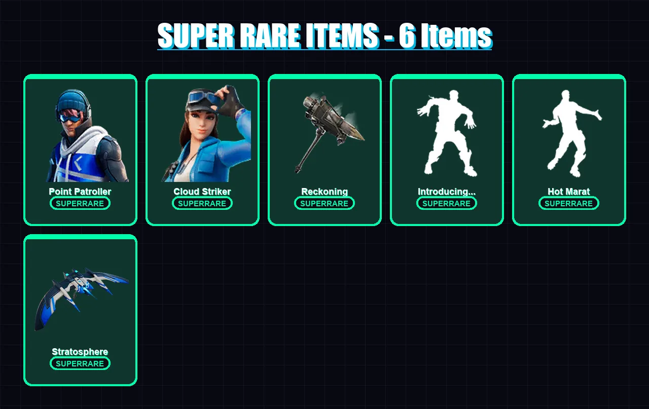 [PS4/PS5/XBOX/PC] | Point Patroller | Cloud Striker | Kymera | Joey | Lynx | 81 skin | 117 pickaxe | 90 emote | 119 glider | Lv2092